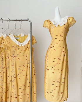 Lace summer Chinese style dress sweet splice cheongsam