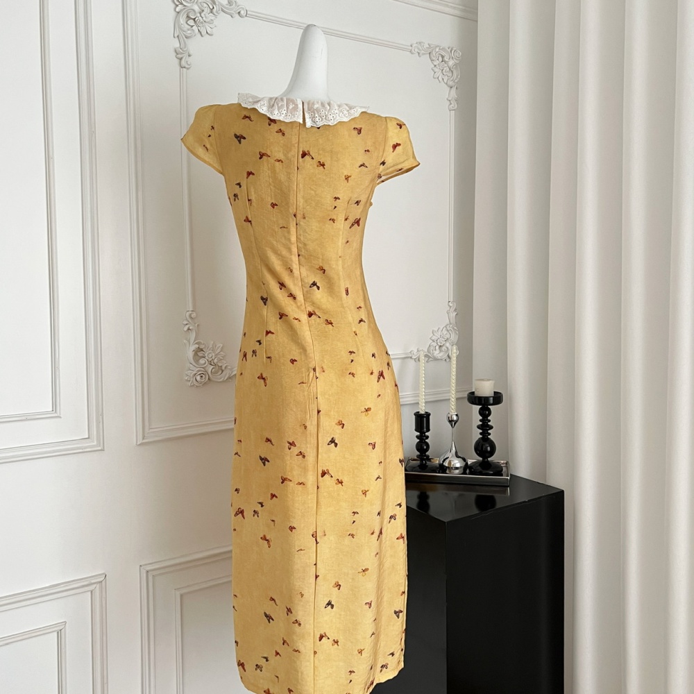 Lace summer Chinese style dress sweet splice cheongsam