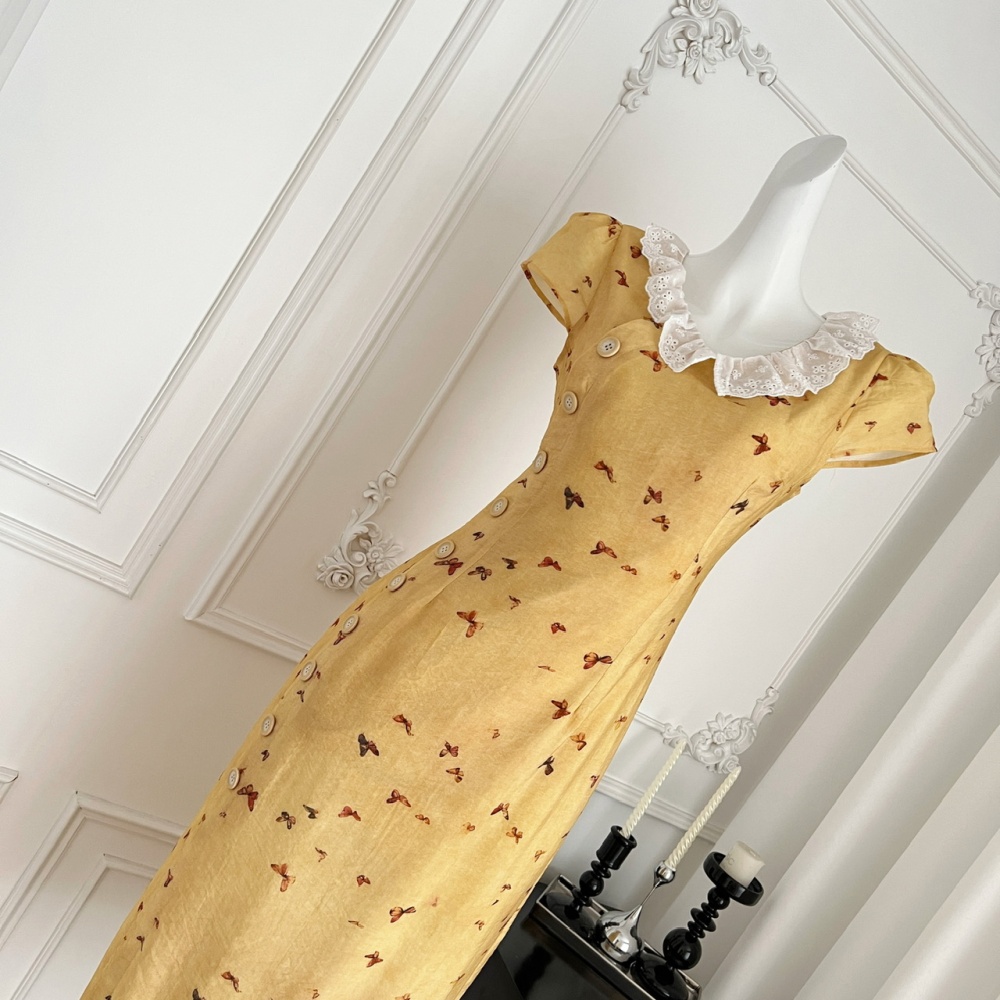 Lace summer Chinese style dress sweet splice cheongsam