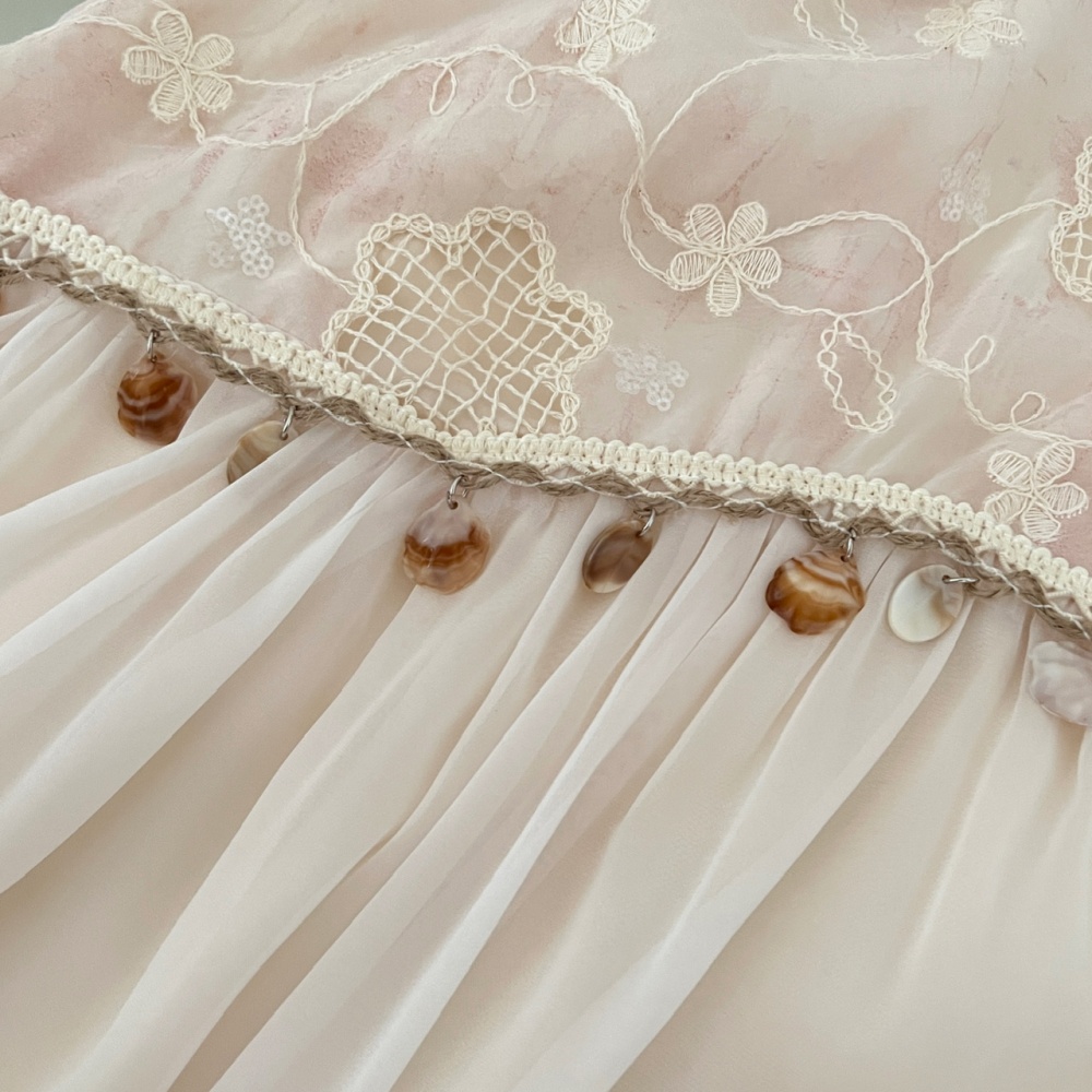 Splice spring and summer cheongsam organza dress
