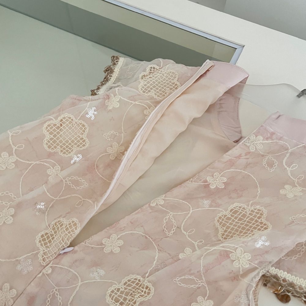 Splice spring and summer cheongsam organza dress