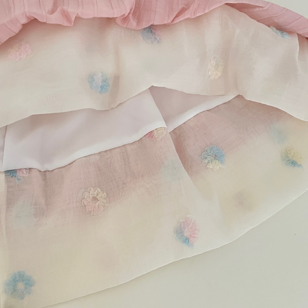 Summer sweet mixed colors lace pink dress for women