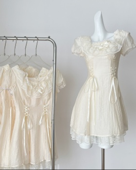 Tender sweet temperament T-back lace fish dress
