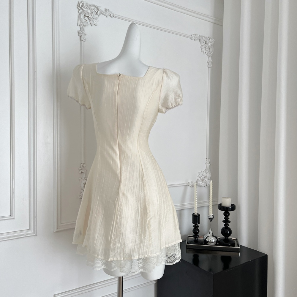 Tender sweet temperament T-back lace fish dress