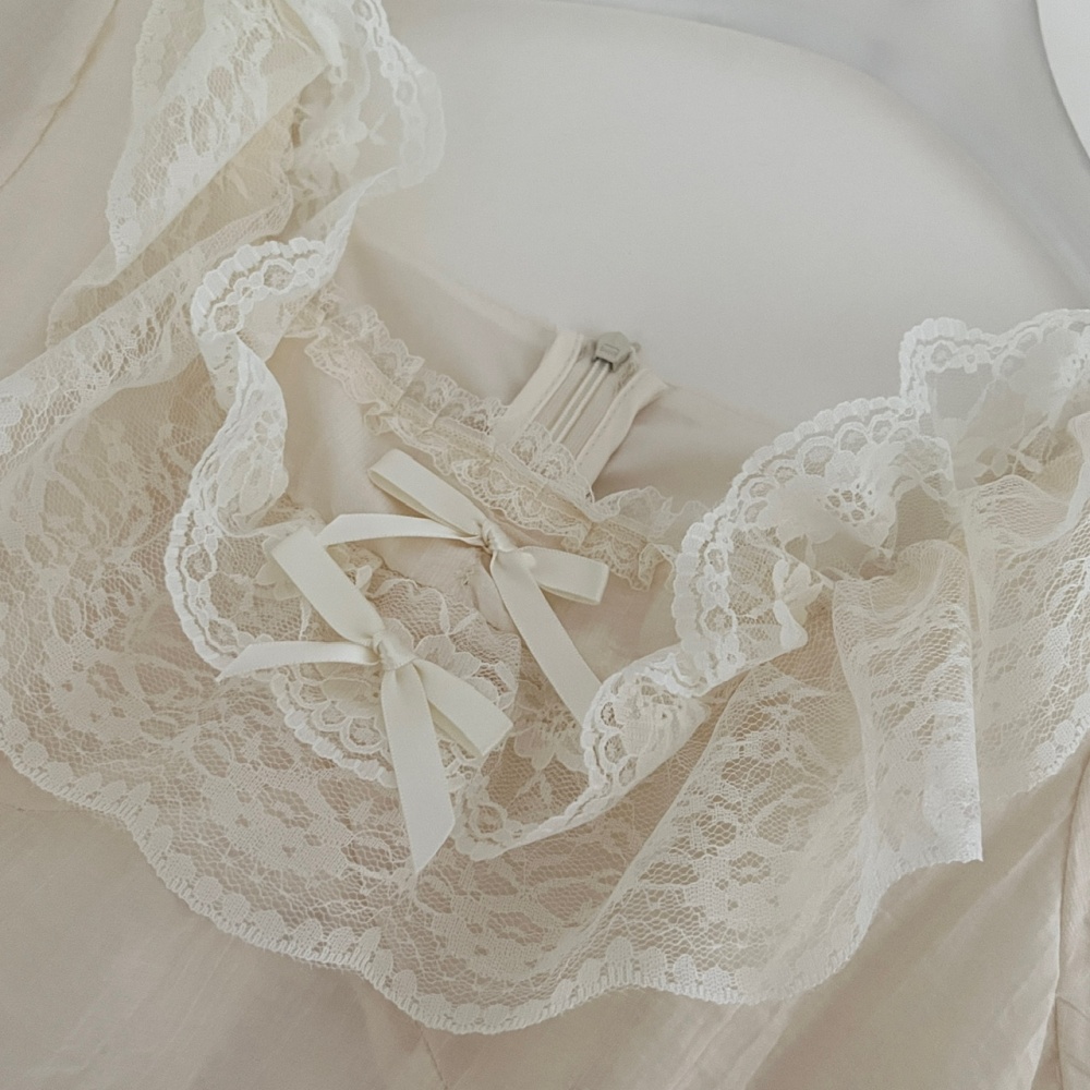 Tender sweet temperament T-back lace fish dress