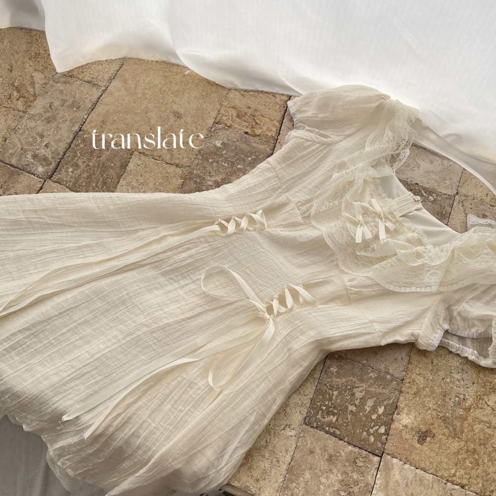Tender sweet temperament T-back lace fish dress
