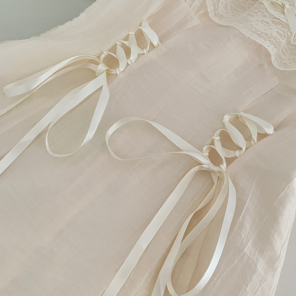 Tender sweet temperament T-back lace fish dress