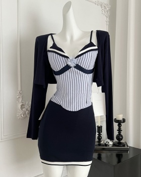 College style tops sling cardigan 3pcs set for women
