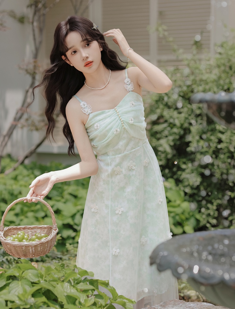 Sling cardigan floral dress 2pcs set
