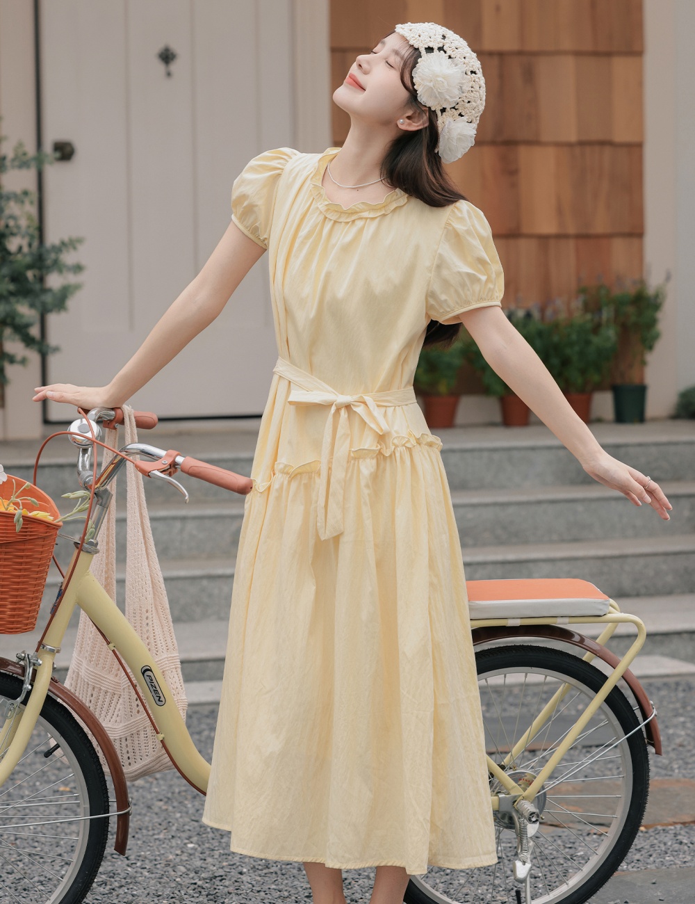 Tender vacation dress slim show young long dress