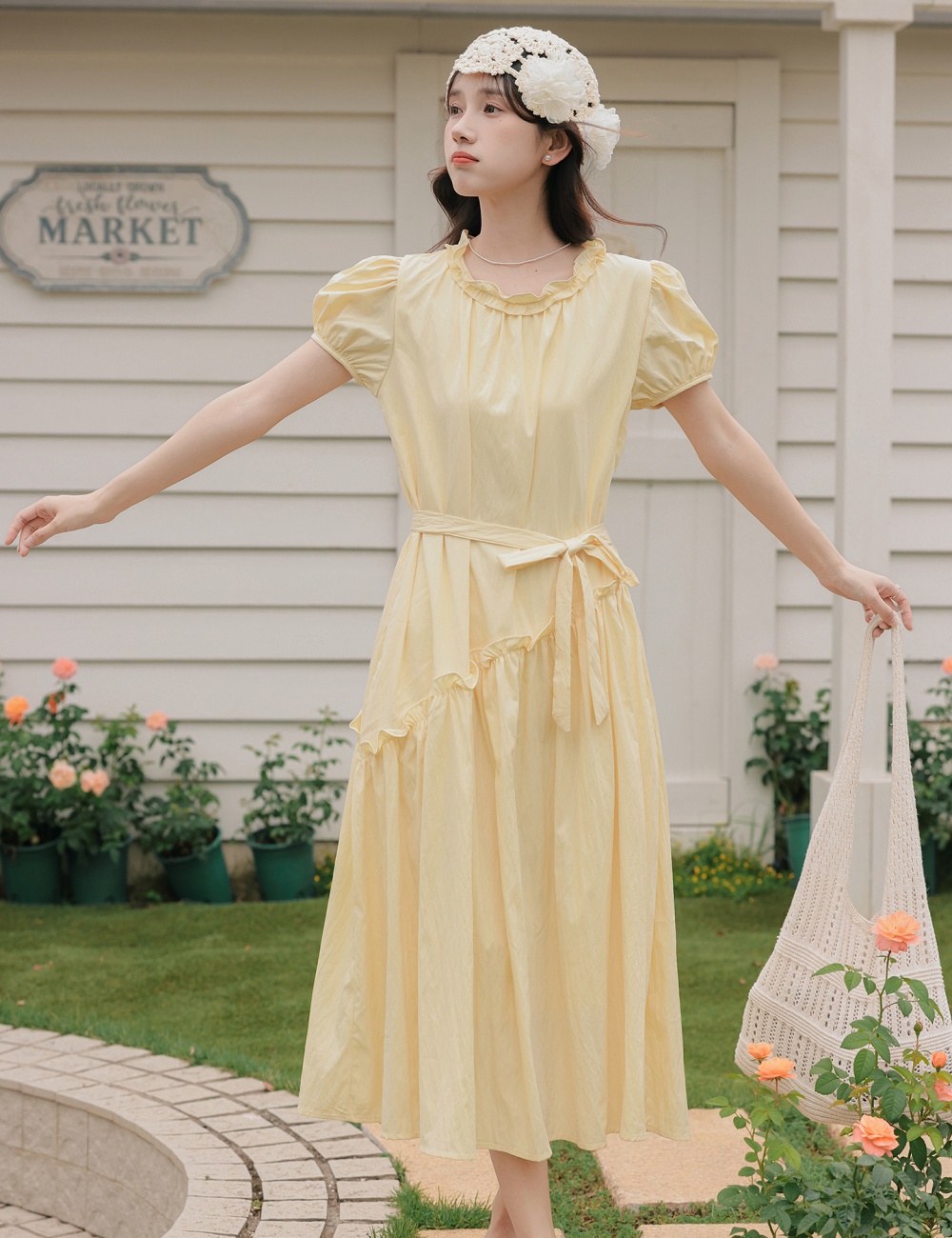Tender vacation dress slim show young long dress