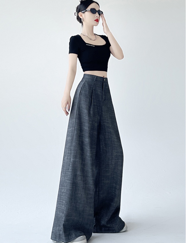Drape all-match suit pants slim long pants for women