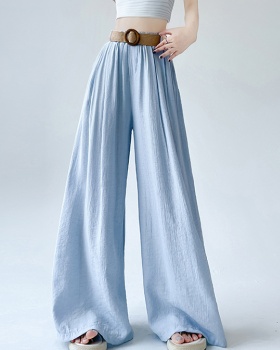 Bud high waist elastic waist drape long pants for women