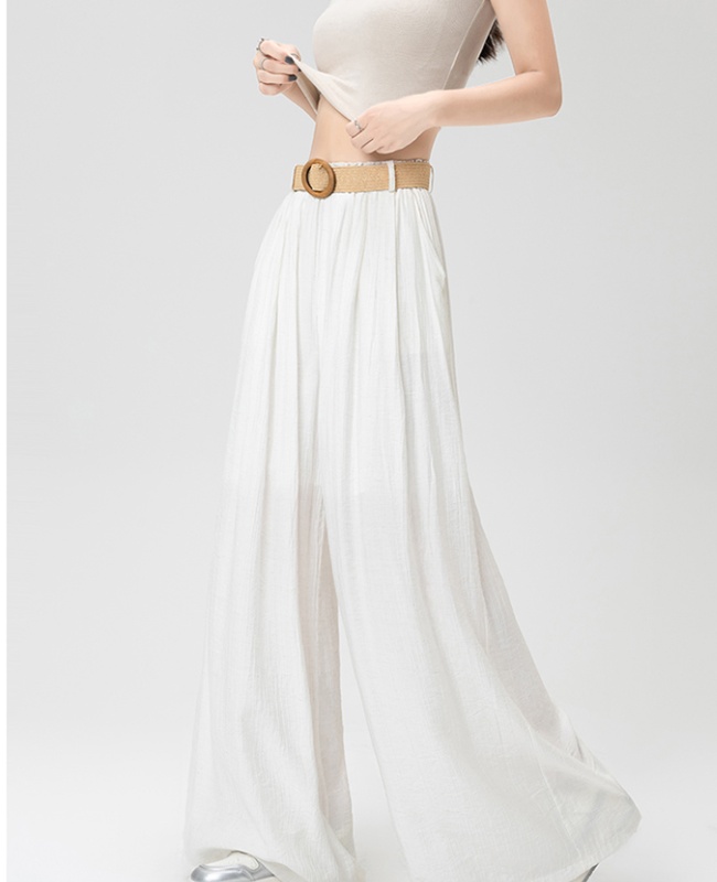 Bud high waist elastic waist drape long pants for women