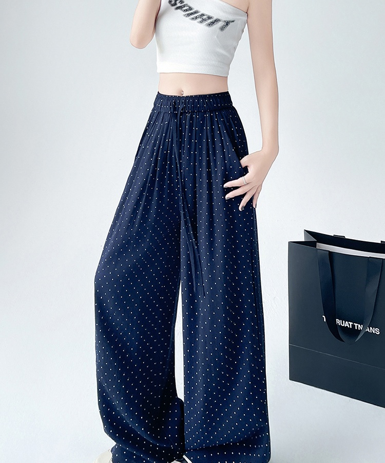 Cotton linen drape wide leg wicking long pants for women