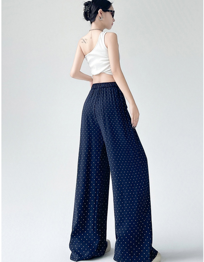 Cotton linen drape wide leg wicking long pants for women