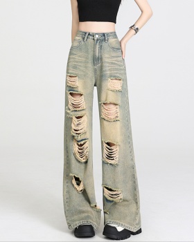 Wide leg breathable pants loose jeans for women