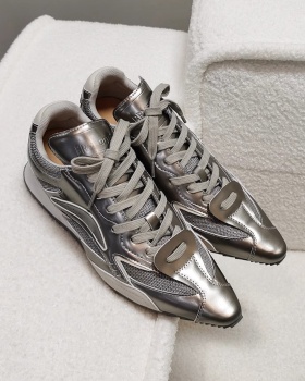 Silver France style shoes pointed Sports shoes
