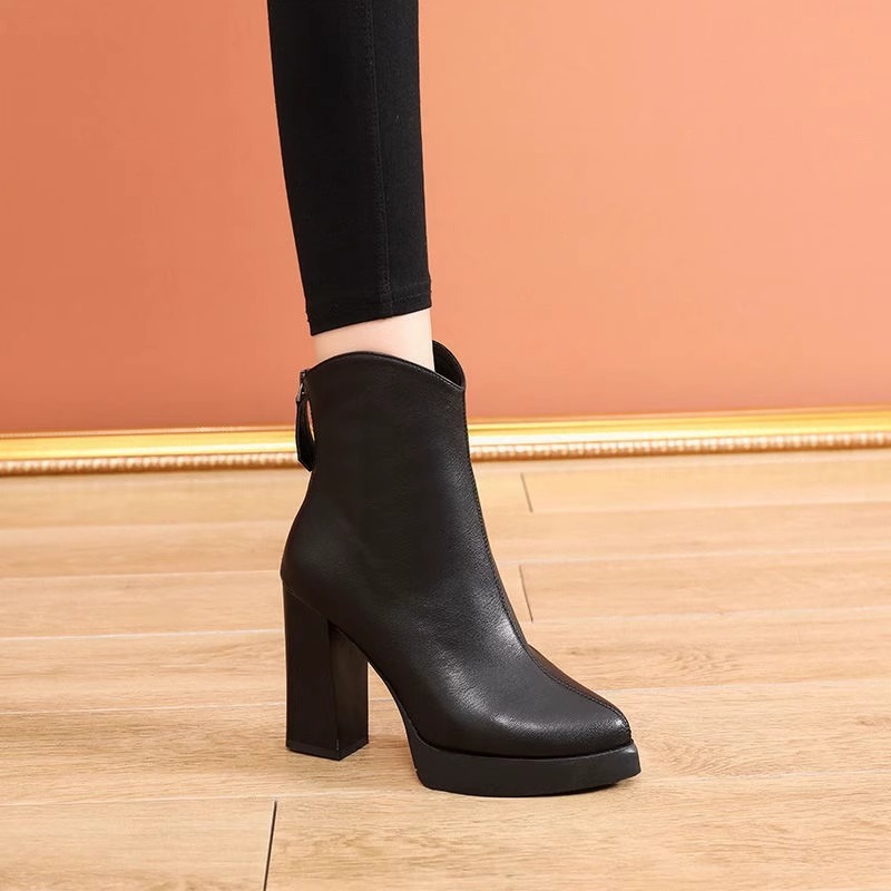 Fashion low cylinder platform thick boots