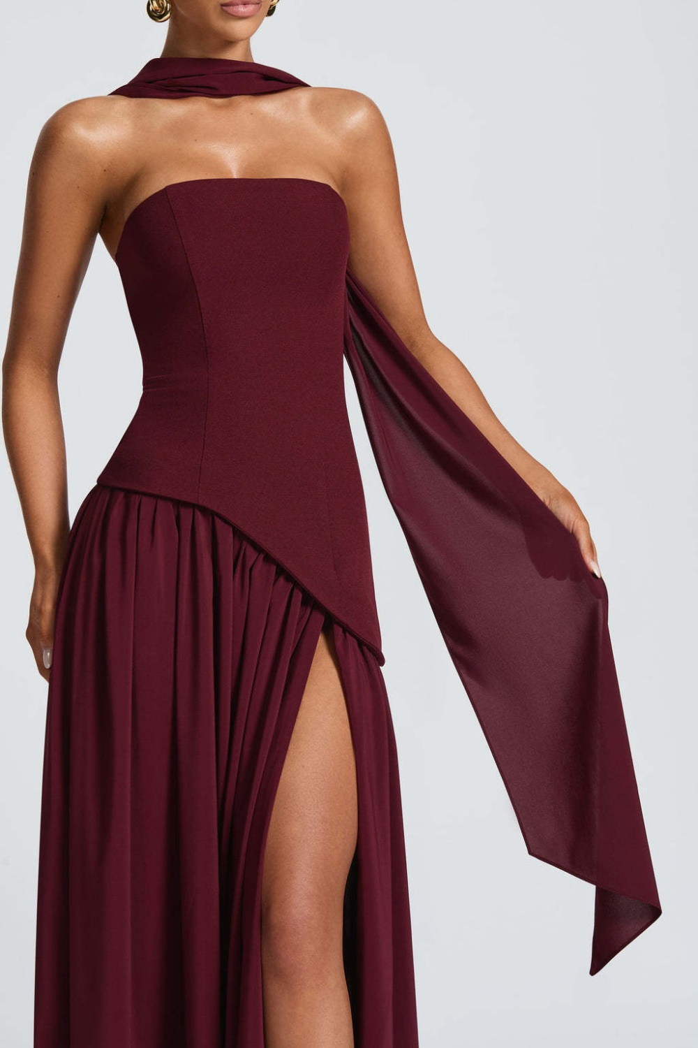 Wrapped chest halter long dress pure split dress for women