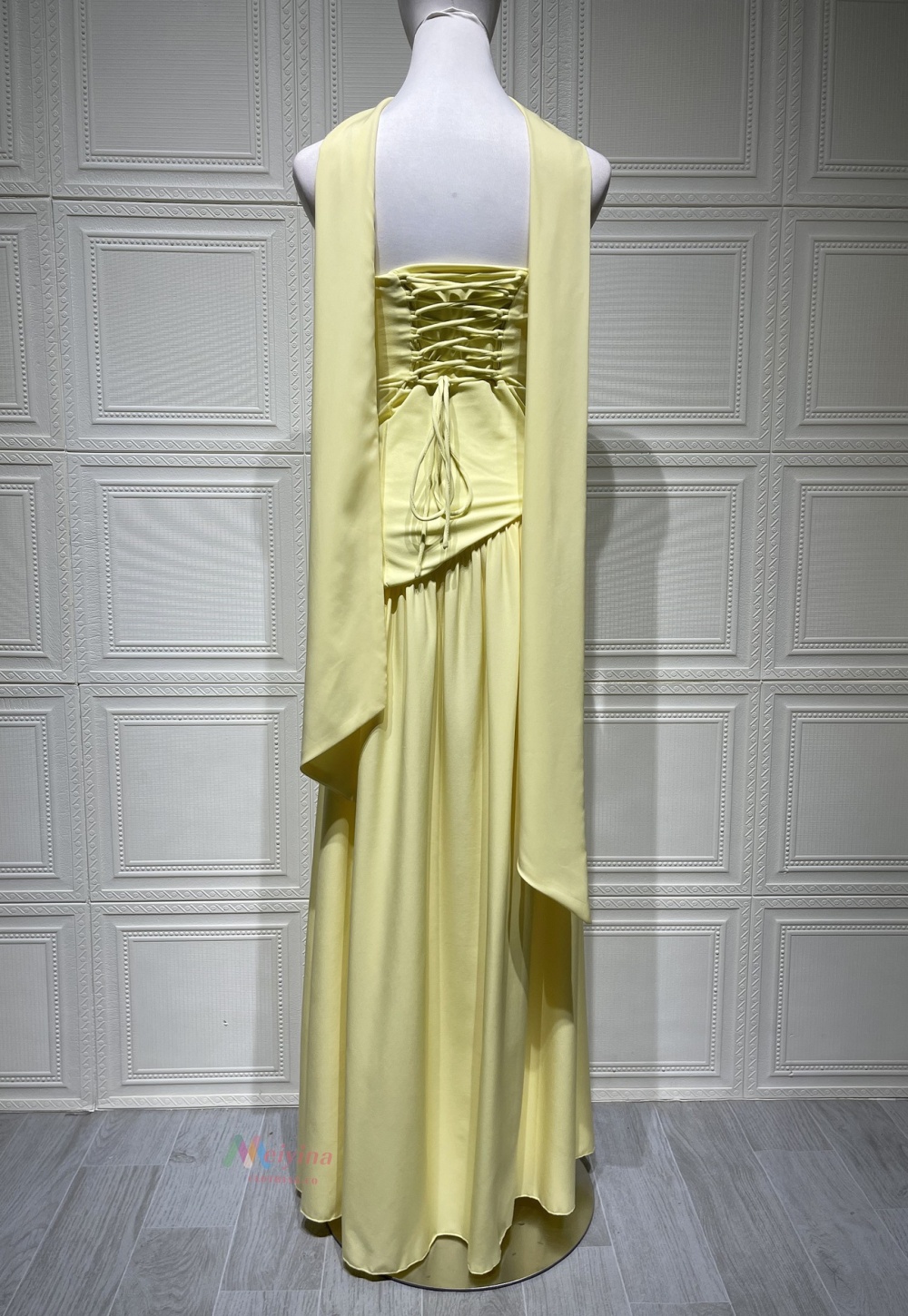 Wrapped chest halter long dress pure split dress for women
