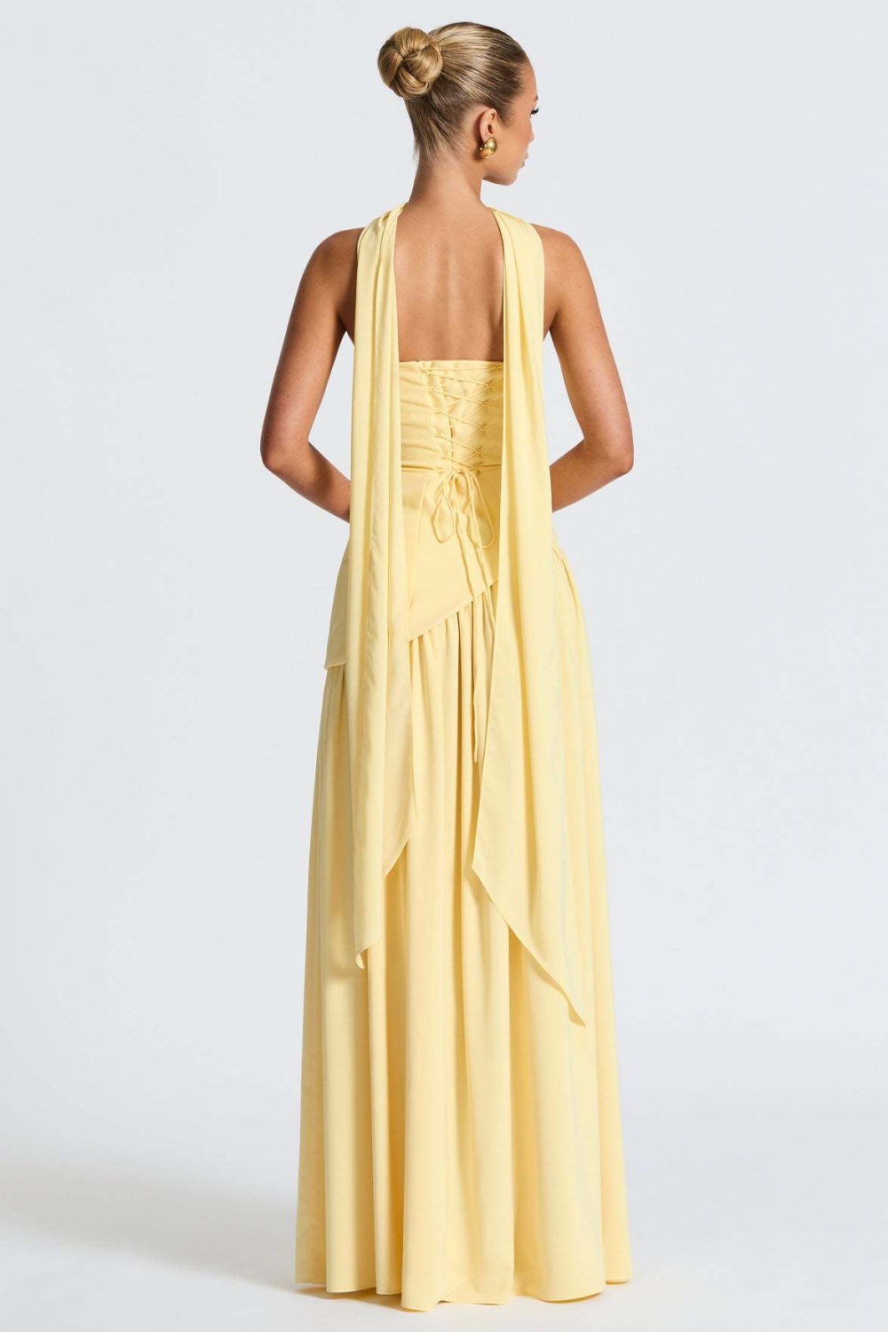Wrapped chest halter long dress pure split dress for women