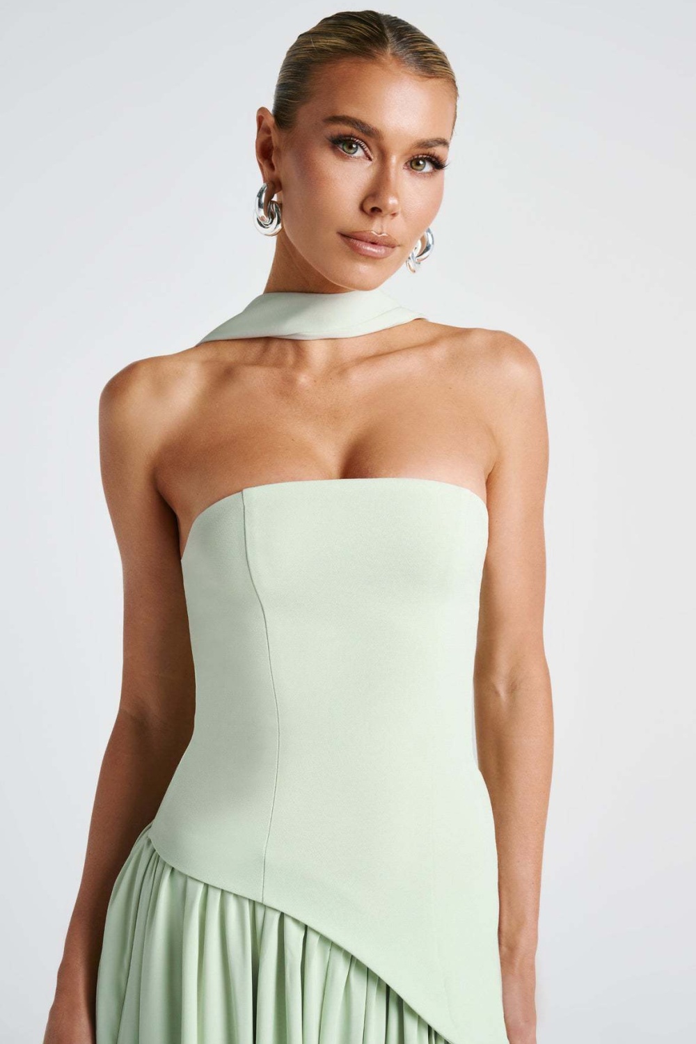 Wrapped chest halter long dress pure split dress for women