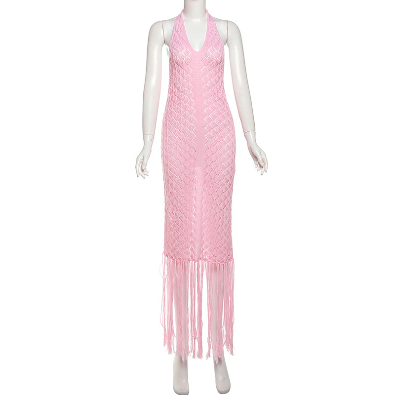 Spring and summer V-neck dress halter long dress for women