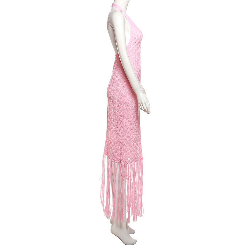 Spring and summer V-neck dress halter long dress for women
