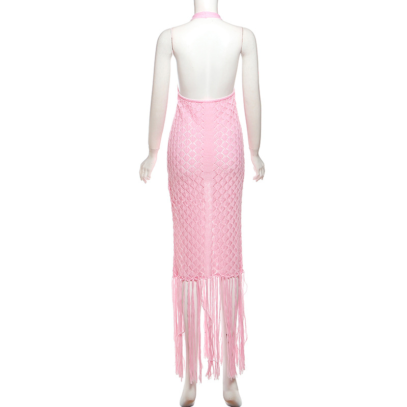 Spring and summer V-neck dress halter long dress for women