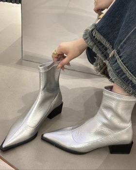 European style boots pointed short boots for women