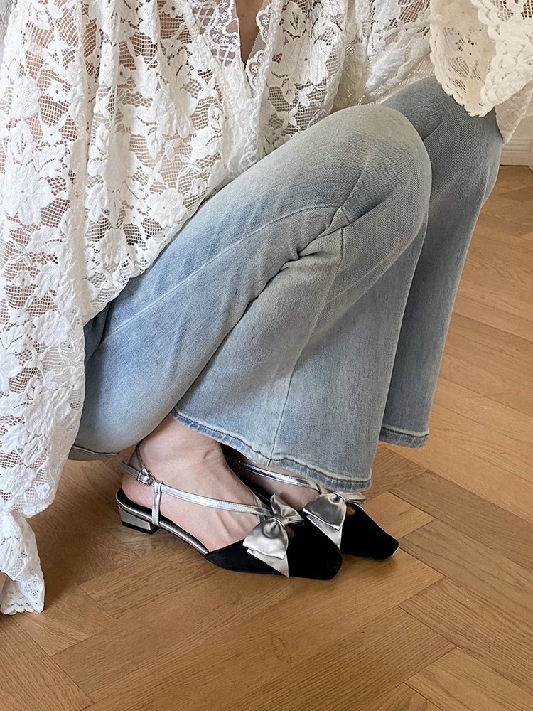 Spring niche thick sandals France style low shoes for women