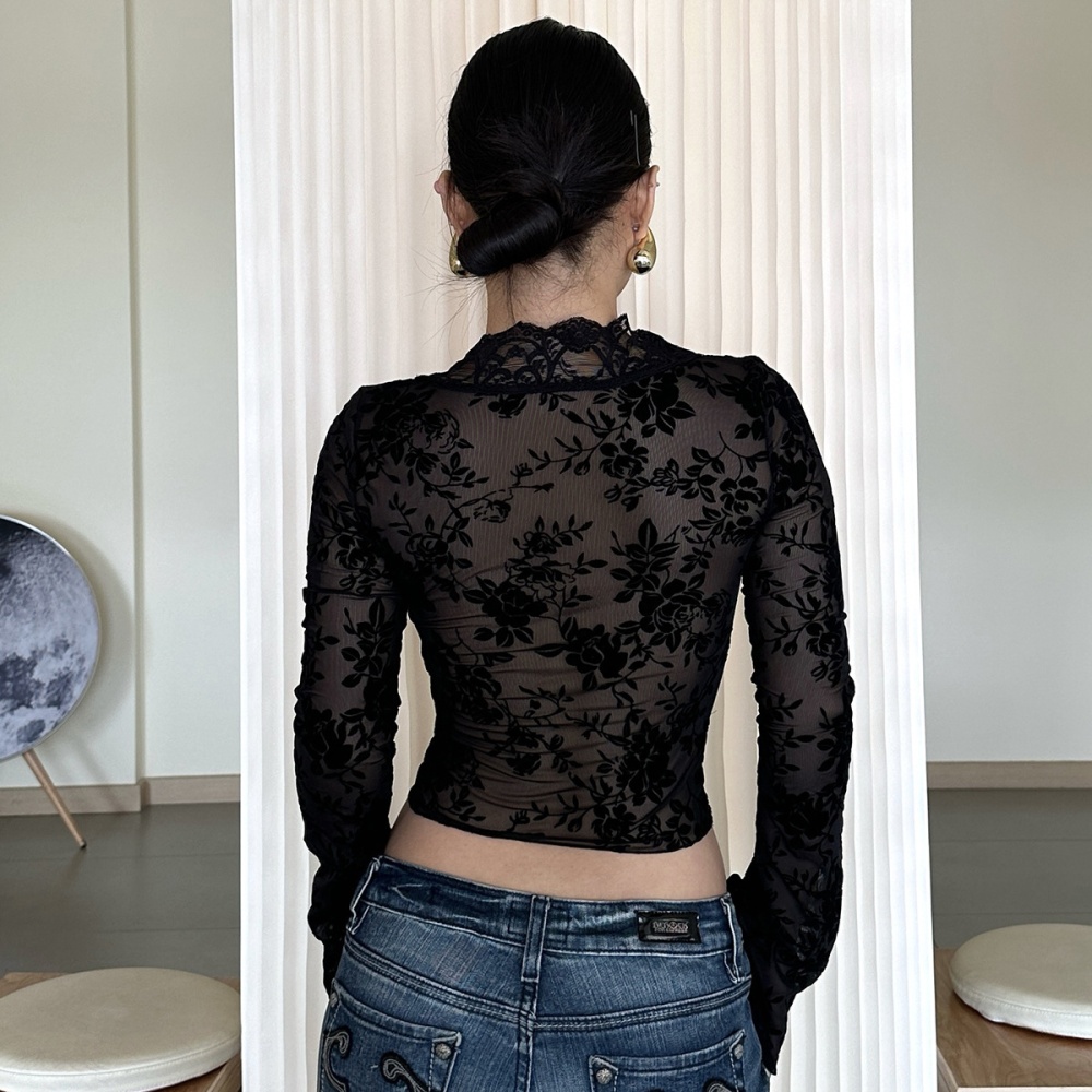Lace European style cardigan summer T-shirt for women