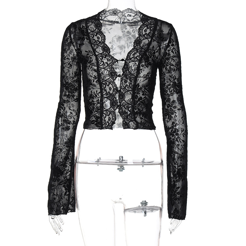Lace European style cardigan summer T-shirt for women