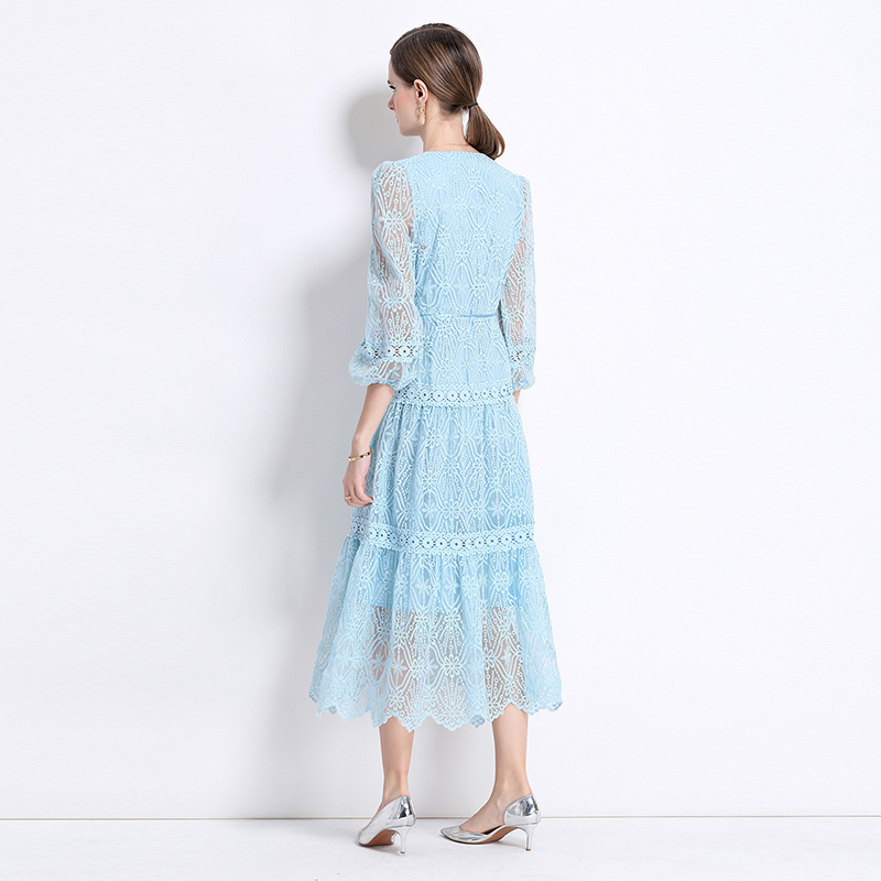 Single-breasted dress long dress for women