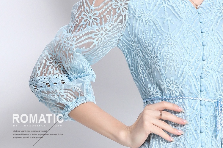 Single-breasted dress long dress for women