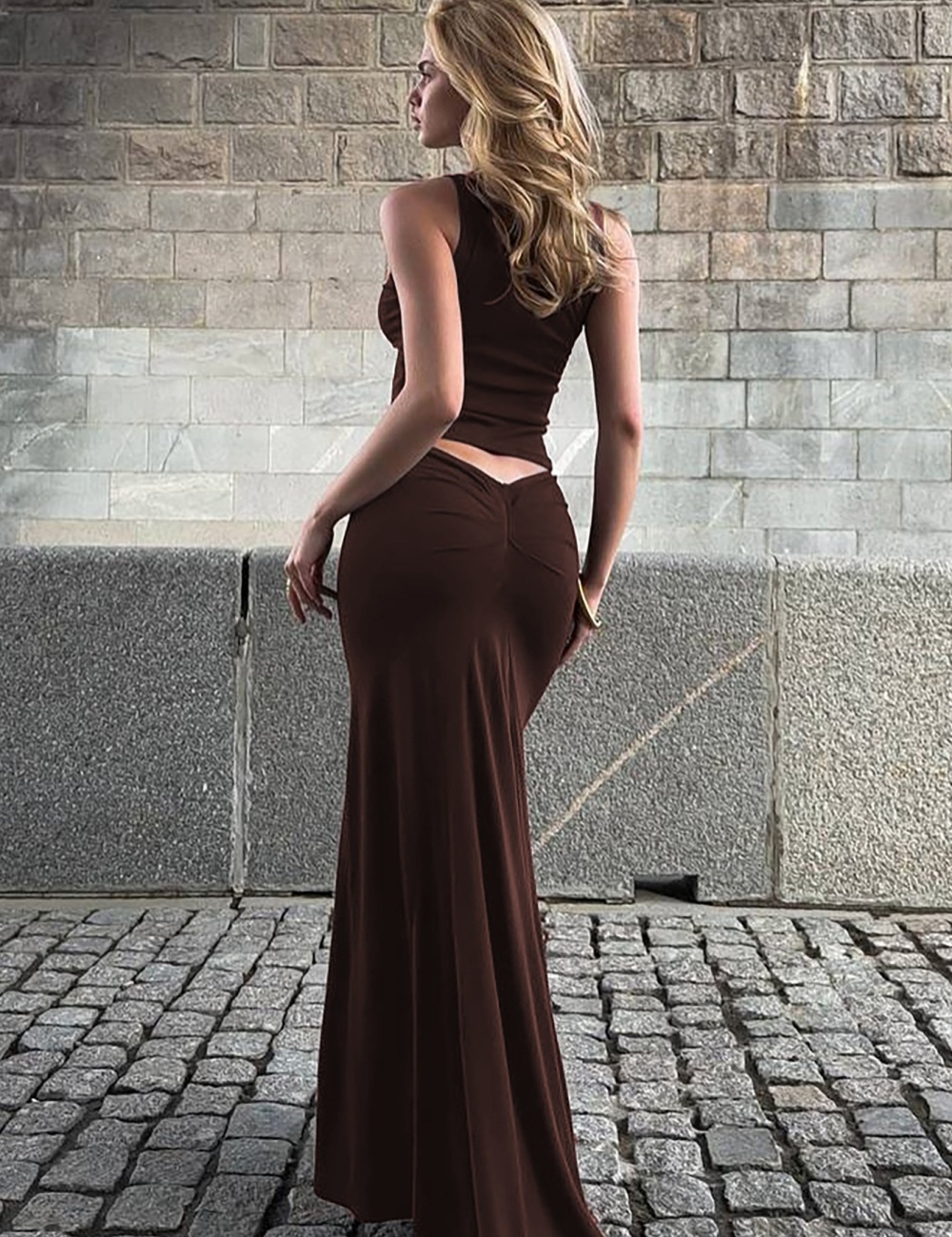 Pure fold fashion skirt slim European style vest a set