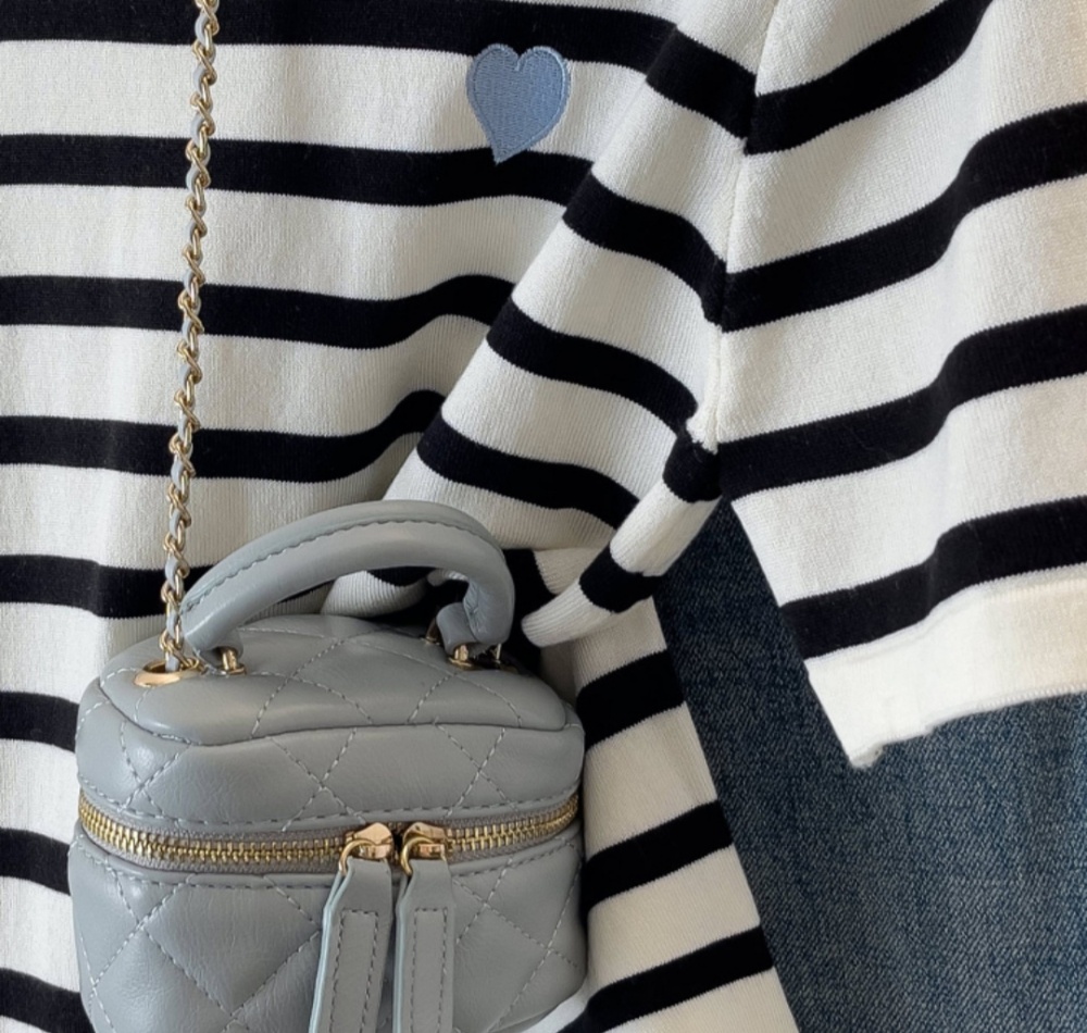 Summer ice silk T-shirt stripe tops for women