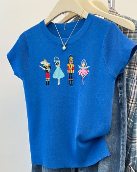 Knitted boats sleeve summer tops