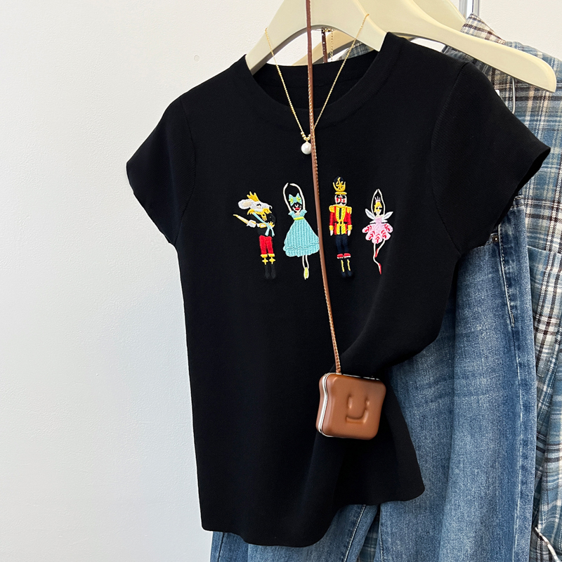 Knitted boats sleeve summer tops