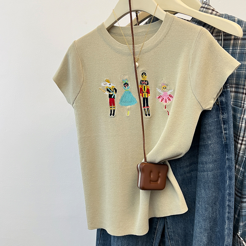 Knitted boats sleeve summer tops