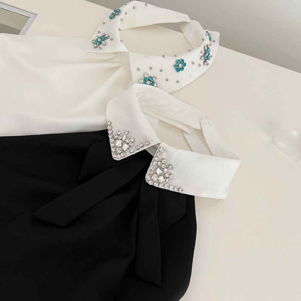 Pinched waist halter dress