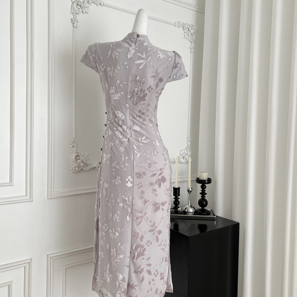 Chinese style dress jacquard cheongsam for women