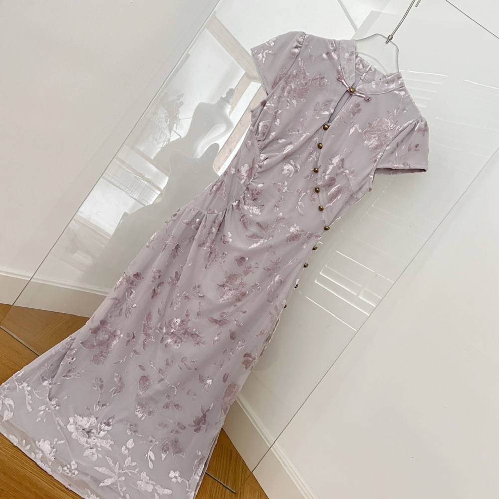 Chinese style dress jacquard cheongsam for women
