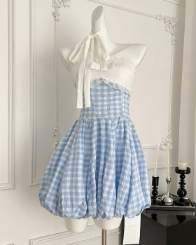 Streamer butterfly splice blue enticement sweet dress for women