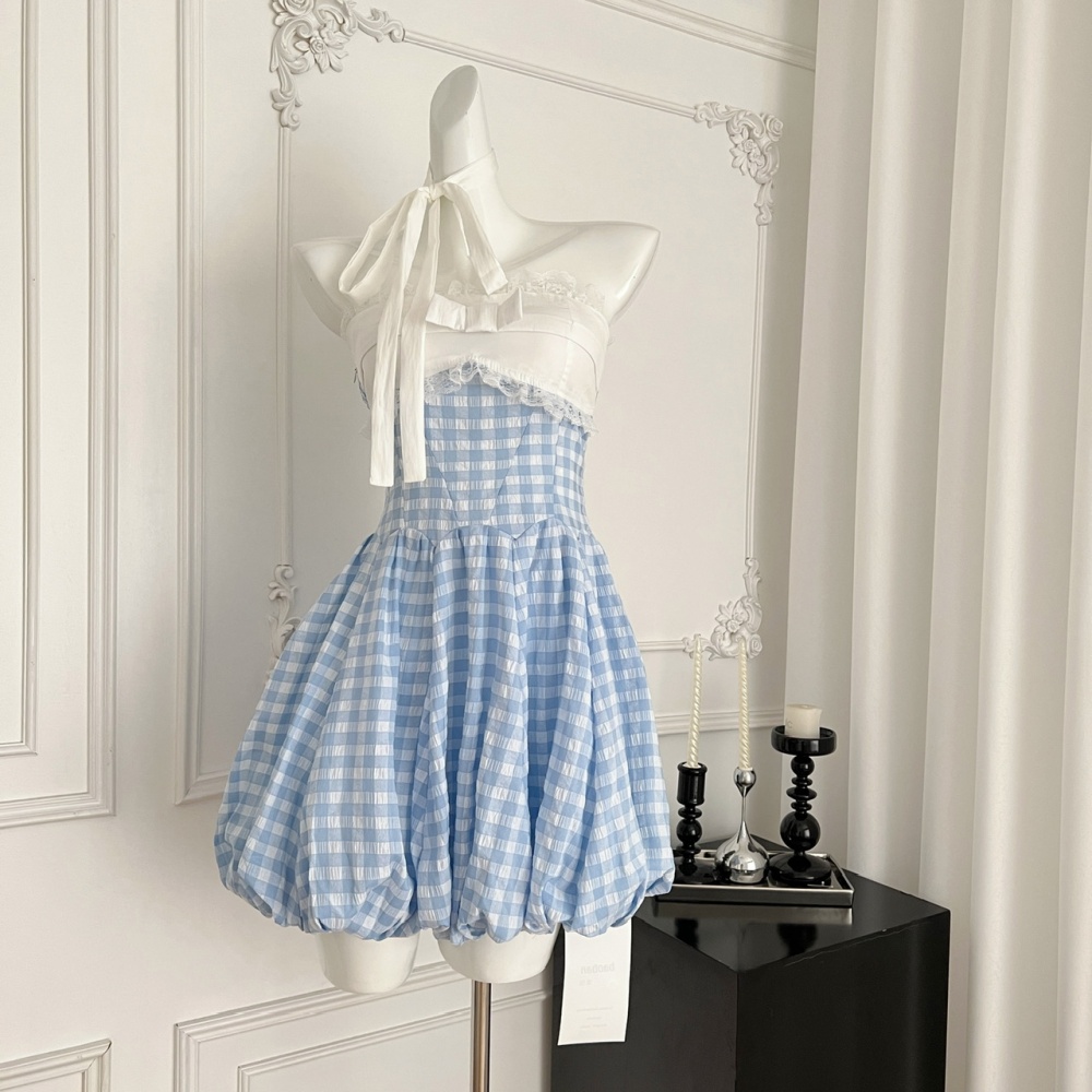 Streamer butterfly splice blue enticement sweet dress for women