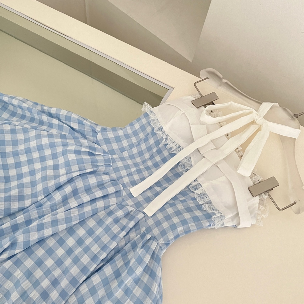Streamer butterfly splice blue enticement sweet dress for women