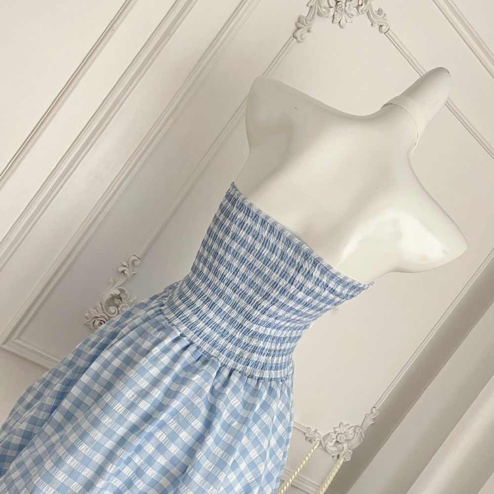 Streamer butterfly splice blue enticement sweet dress for women