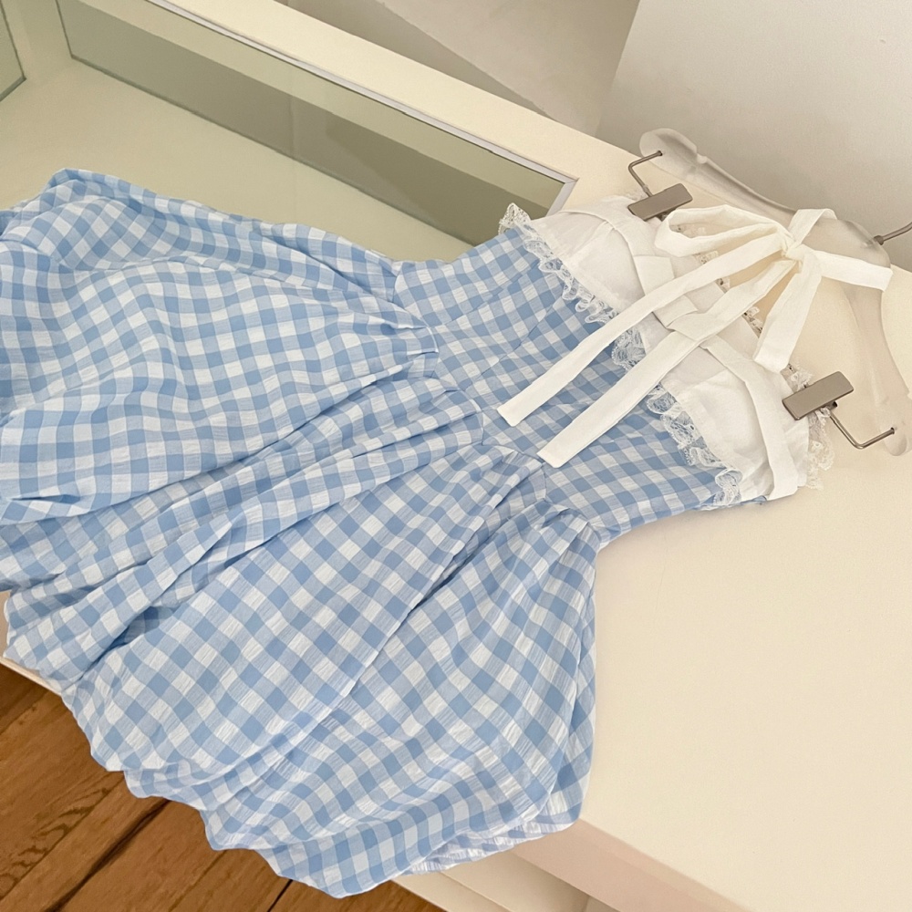 Streamer butterfly splice blue enticement sweet dress for women