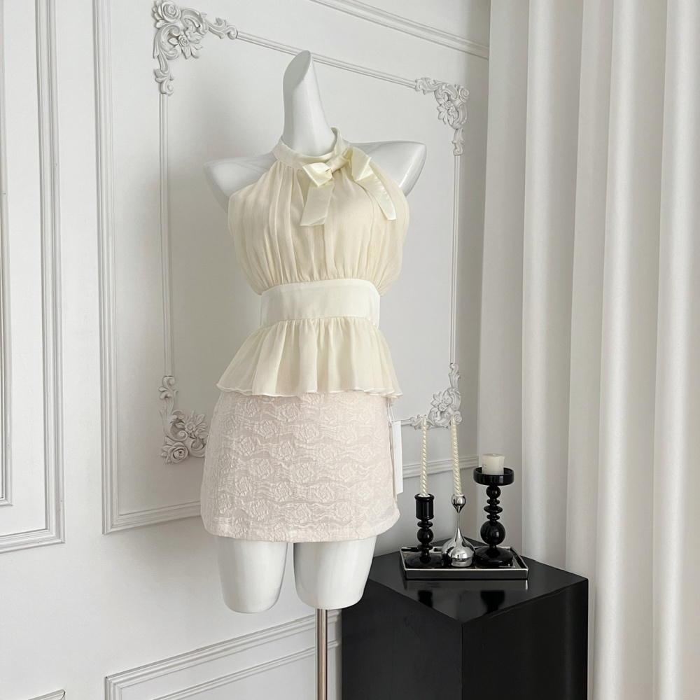 Elegant simple skirt refinement bandage tops a set